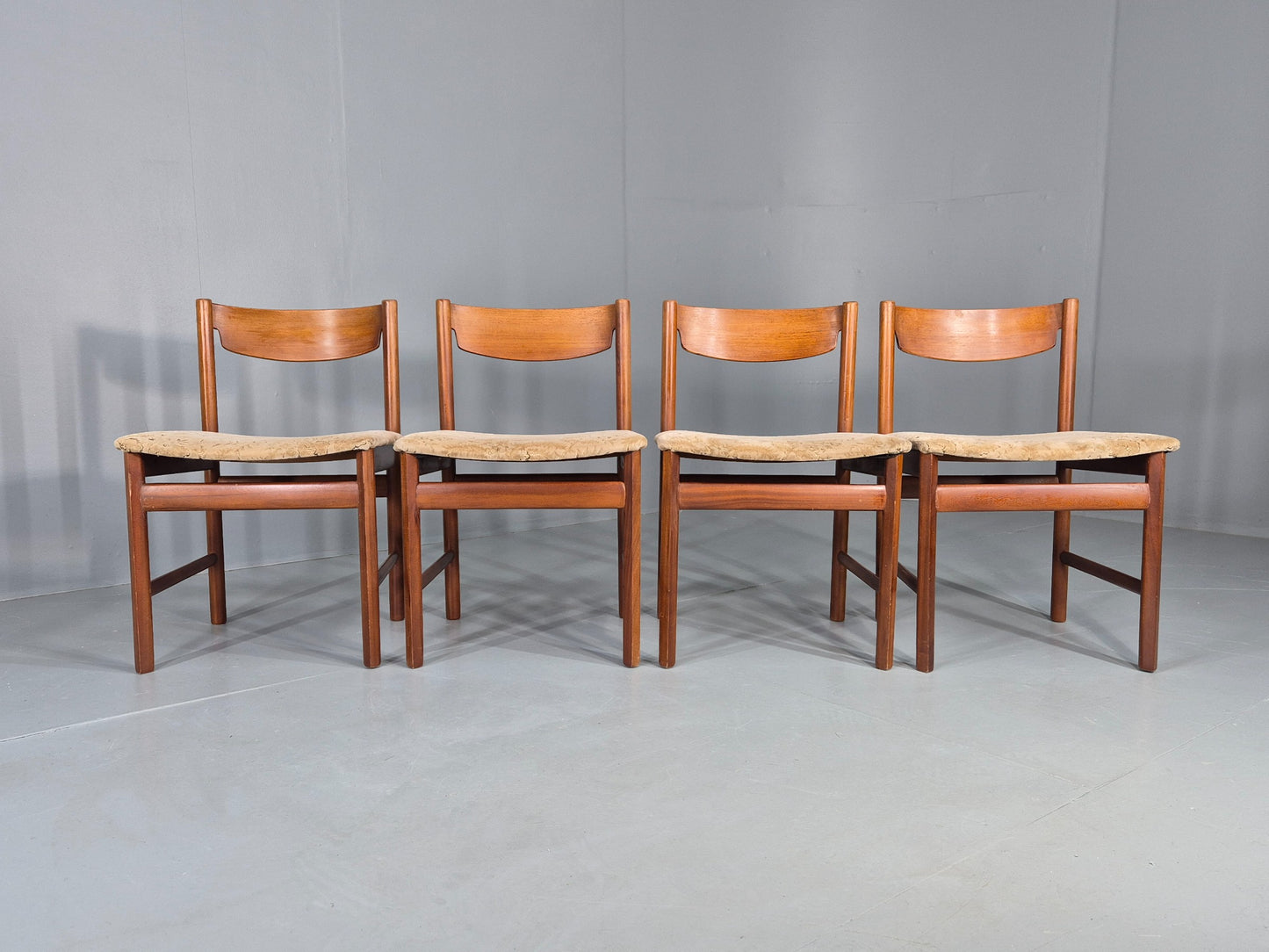 4 Vintage Teak Dining Chairs White and Newton 1960s Retro MCM EB12254