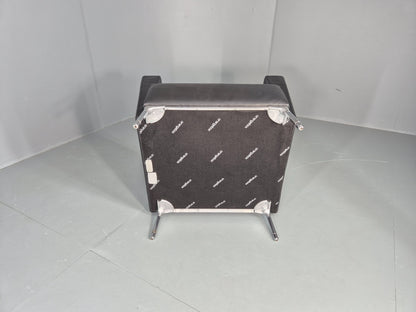 Vintage Leather Armchair Chrome Base Modern Design Orangebox Dee-01 EB12568