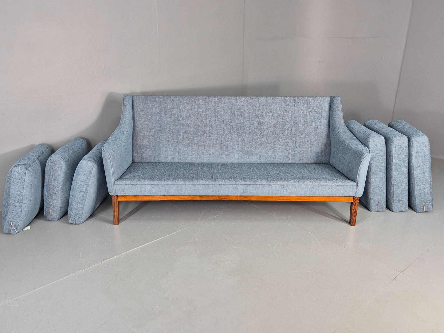 Vintage Danish 3 Seater Sofa New Upholstery 1960s Retro Mid Century EB12171