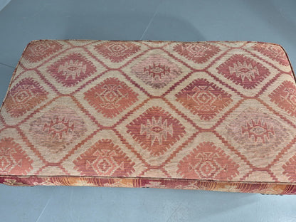 Vintage Tetrad Eastwood Footstool Leather Kilim Upholstery Large EB12038