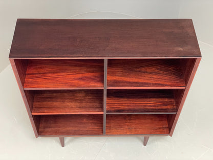 Vintage 1960s Danish Bookcase By Brouer Darkwood Mid Century Shelving EB12064