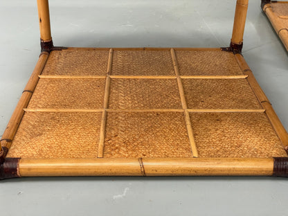 Vintage Bamboo Coffee Tables By Smania Studio Italian 1980s Pair Retro EB12512