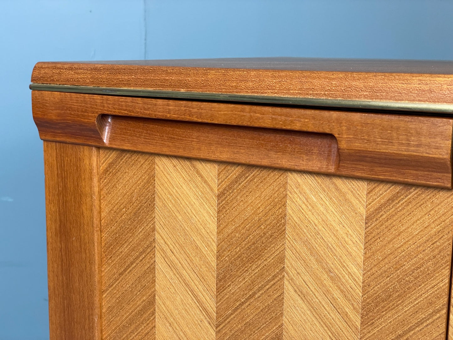 Vintage G-Plan Teak Sideboard 1970s Herringbone Pattern Shelving Retro EB12084