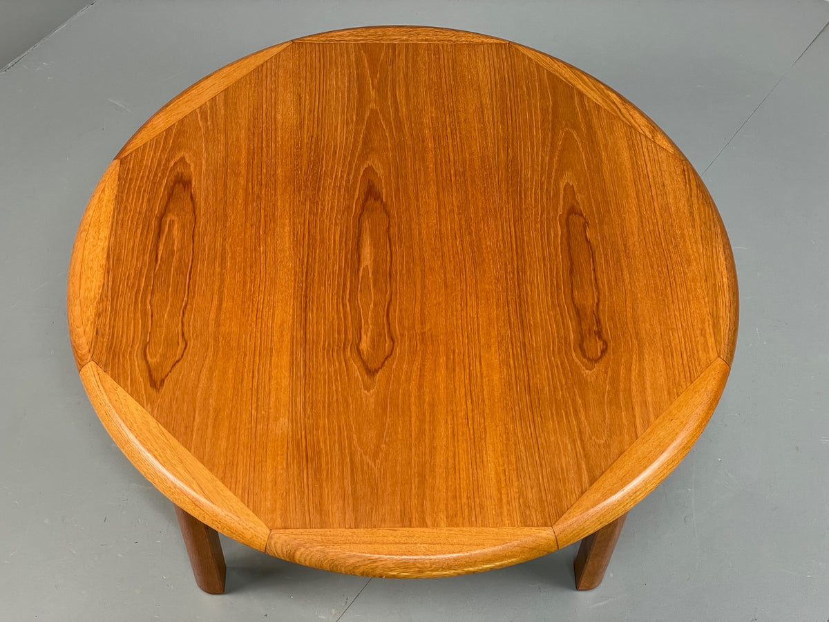 Vintage Teak Coffee Table Round Danish Retro Mid Century EB13096