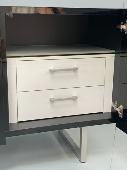 Calligaris Black 'Seattle' Sideboard Modern Italian Lacquered Drawers EB12498