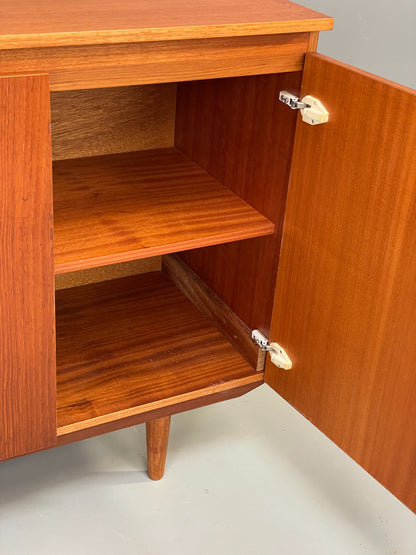 Vintage Teak Sideboard 1970s Retro Midcentury Shelving Chunky Handles EB12879