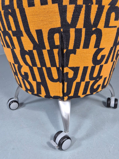 Vintage Orange Box Point Stool Wheely Fun Office Stools EB12236