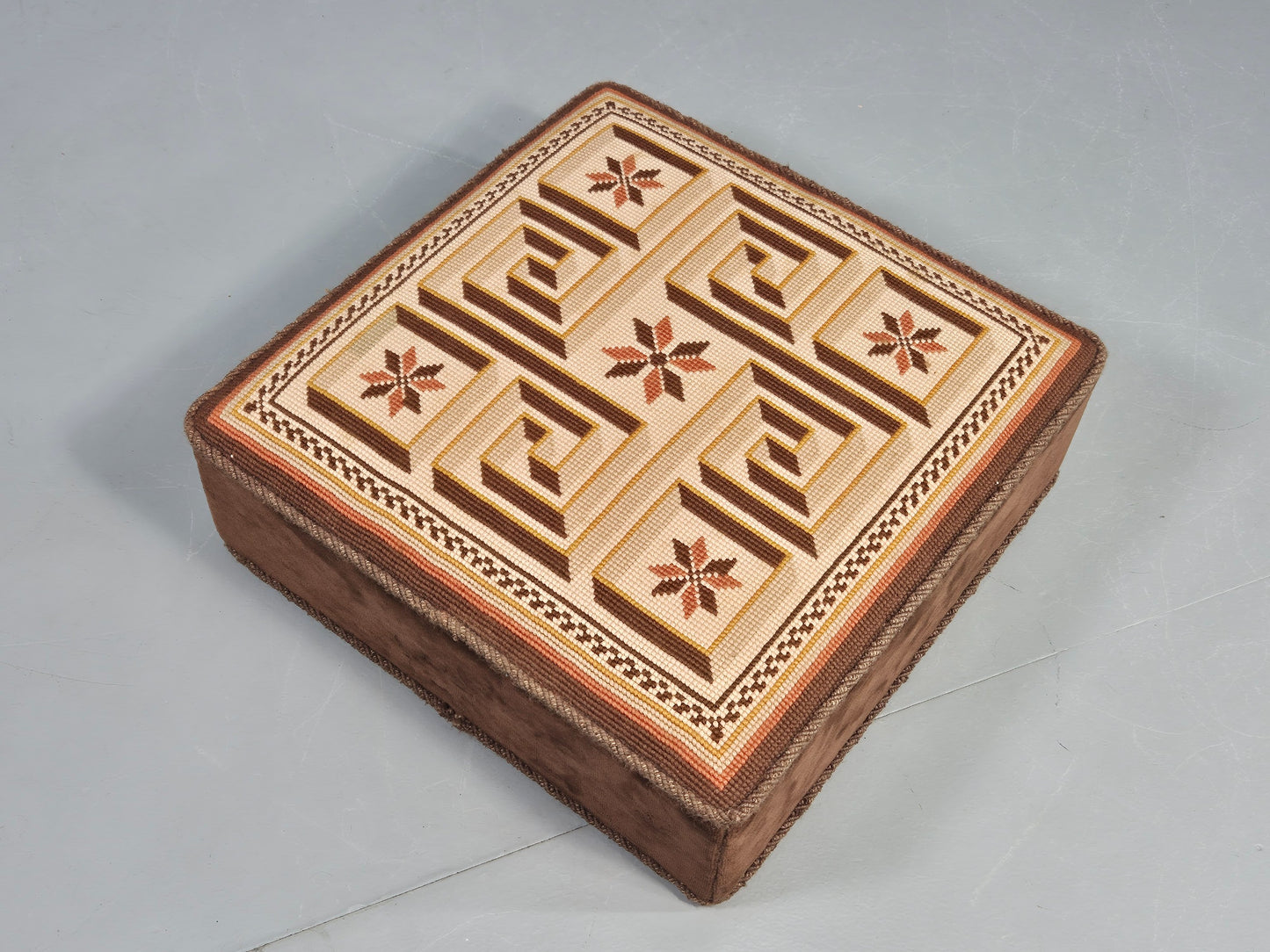Vintage Danish Folk Art footstool 20th Century  EB12132