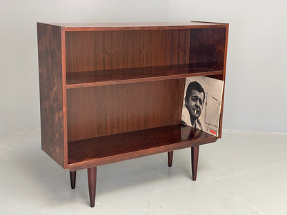 Vintage 1970s Danish Bookcase Darkwood Retro Adjustable Shelving EB12337