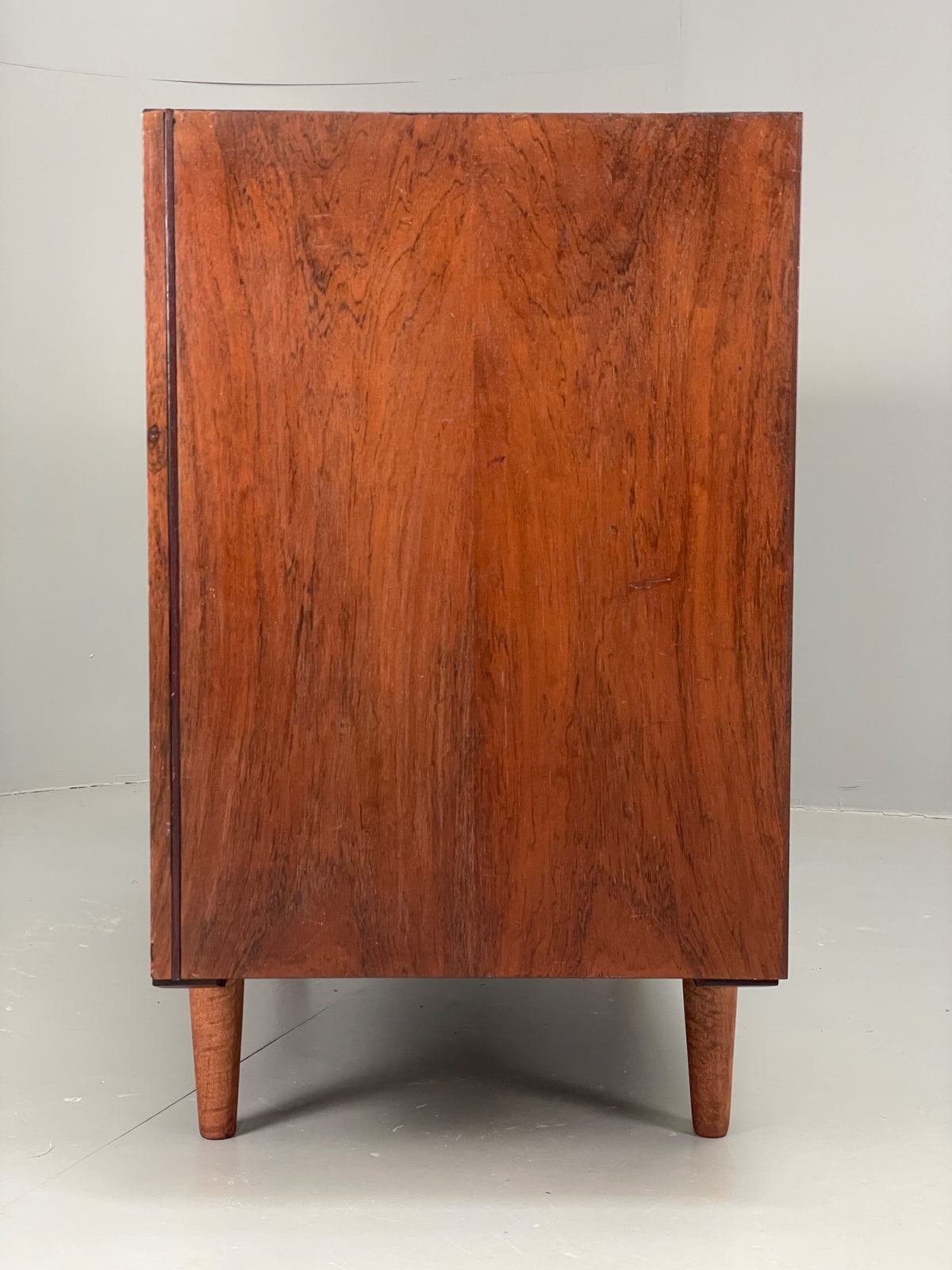 Vintage 1960s Sideboard Cabinet Danish Mid Century Darkwood Shelving EB12922