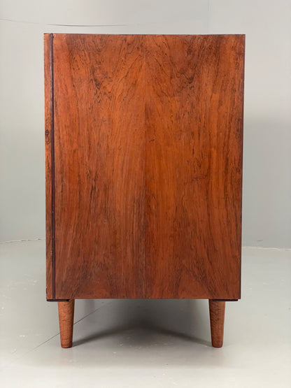 Vintage 1960s Sideboard Cabinet Danish Mid Century Darkwood Shelving EB12922