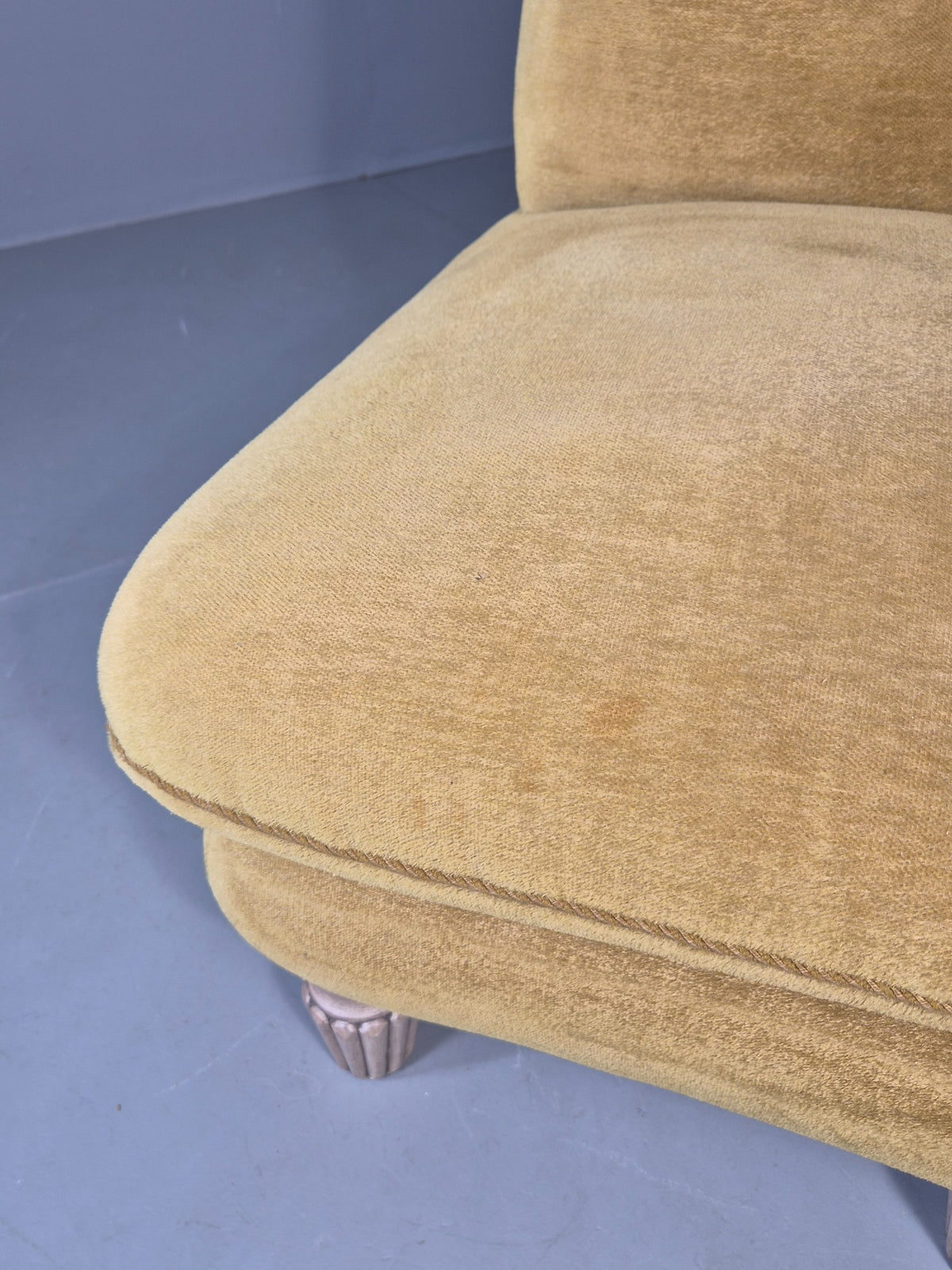 Vintage Danish Cocktail Chair 1930s Gold Velour on Fluted Legs  EB12680