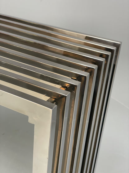 Chrome Slatted Console Table Style Of Eichholtz Modern Steel EB12887