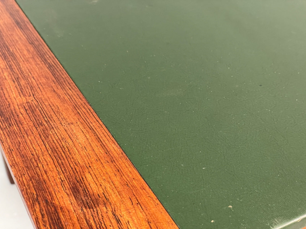 Vintage 1960s Side Table By Hans Olsen Sweden Green Leather Top EB11186