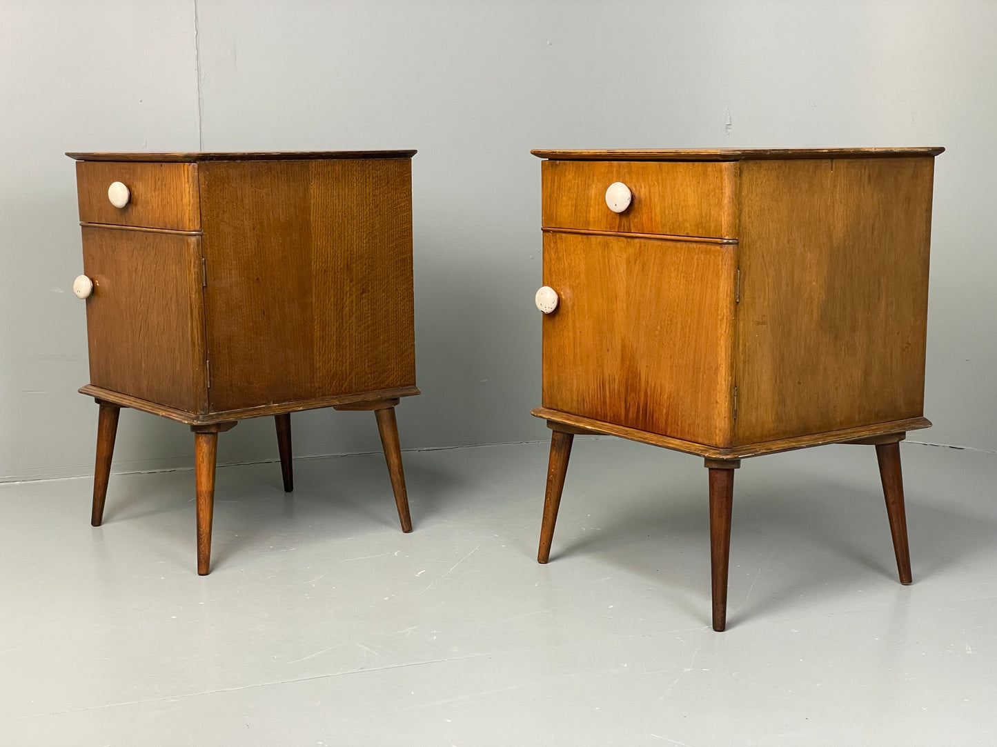 Vintage Bedside Cabinets Pair By Remploy 1950s Mid Century Retro EB12618
