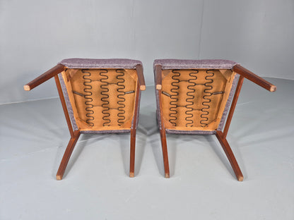 2 Vintage Gordon Russell Dining Chairs New Covers Teak Frames Retro MCM  EB12470