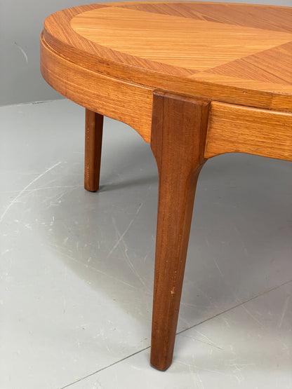 Vintage Circular Coffee Table By Stonehill 1960s Retro Teak Quartered EB12200