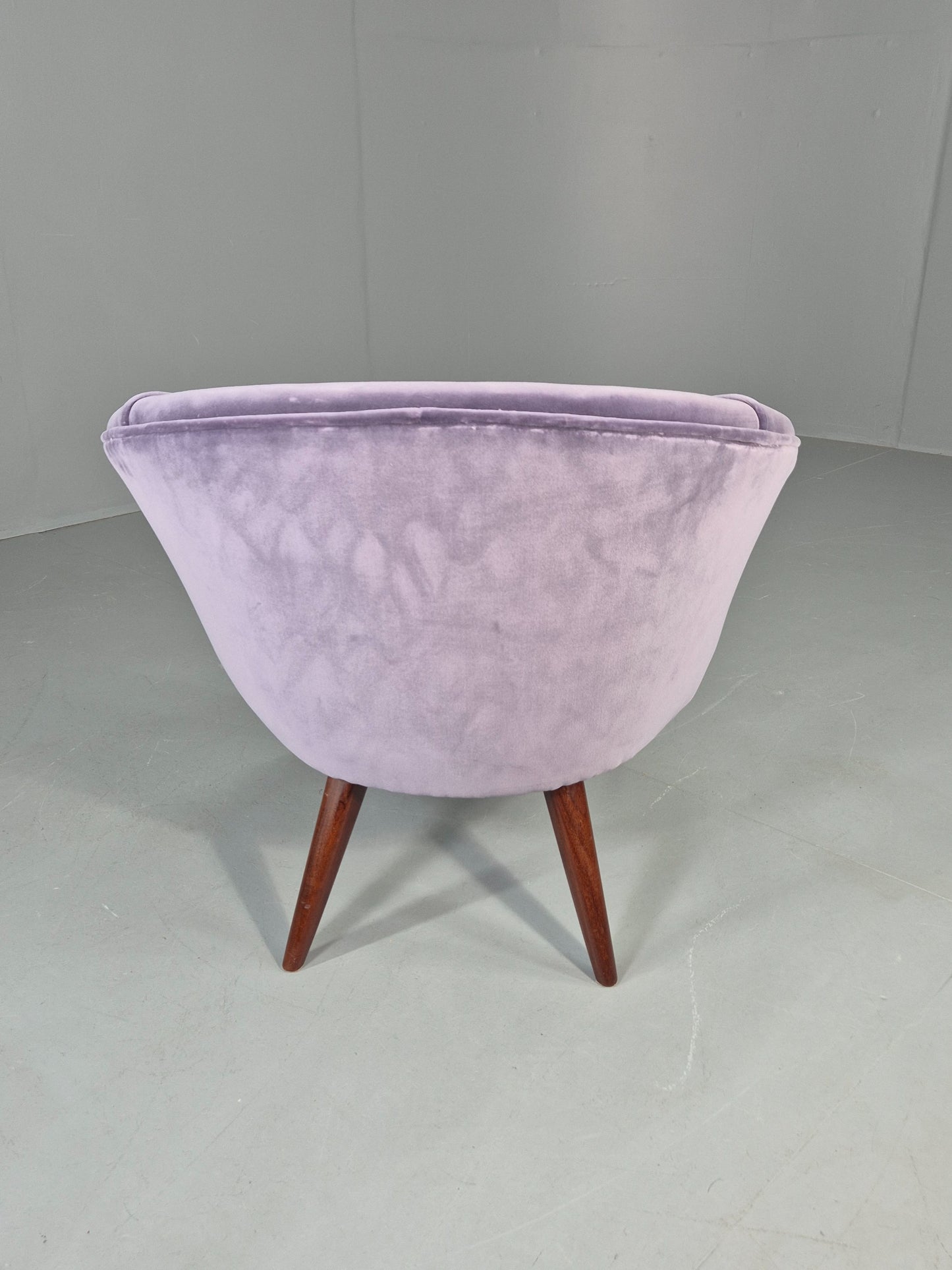 Vintage Danish Mid Century Tub Chair New Upholstery Teak Legs 1960s  EB12039