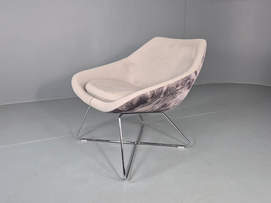 Vintage Retro Lounge Chair Allermuir A642 Two Tone Fabric Modern Design EB12805