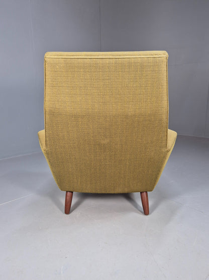Vintage Mid Century Armchair Danish Original Green Teak Paws 1960s Retro EB8483