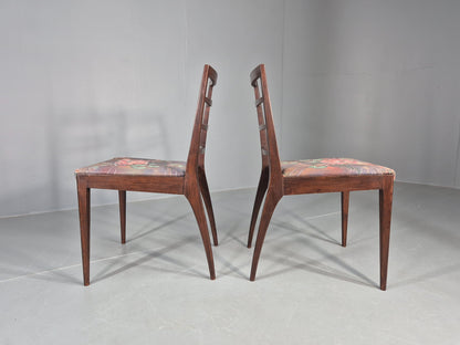 2 Vintage McIntosh Dining Chairs 1960s Retro Floral Upholstery EB12177