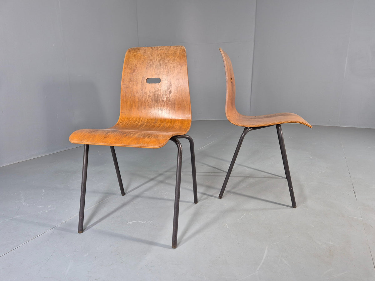 2 Vintage Robin Day Q Stak Chairs for Hille 1950s Design MCM Retro EB13130