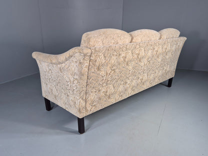 Vintage Danish 3 seater Sofa 1980s Floral Cotton Velour retro MCM EB12562