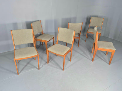 6 Vintage Johannes Dining Chairs Teak Frame 1970s Danish Retro New Seats EB12166