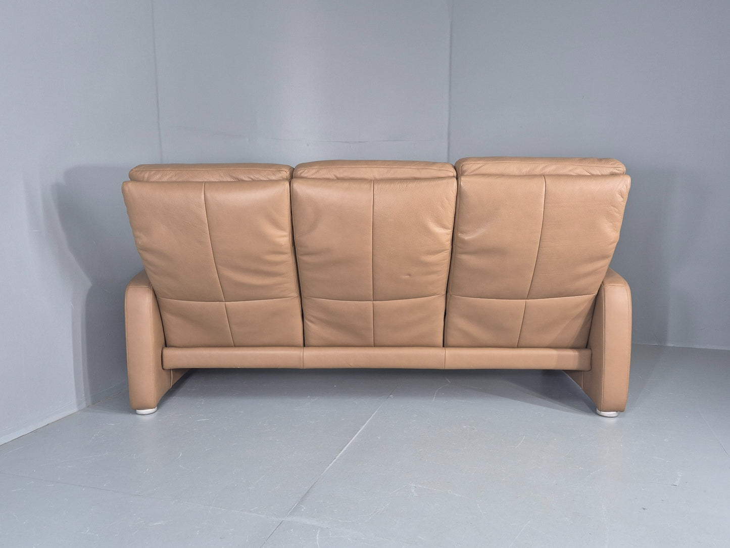 Vintage 3 Seater Leather Sofa Ergoline 1990s Retro Quality Modern Design EB11001