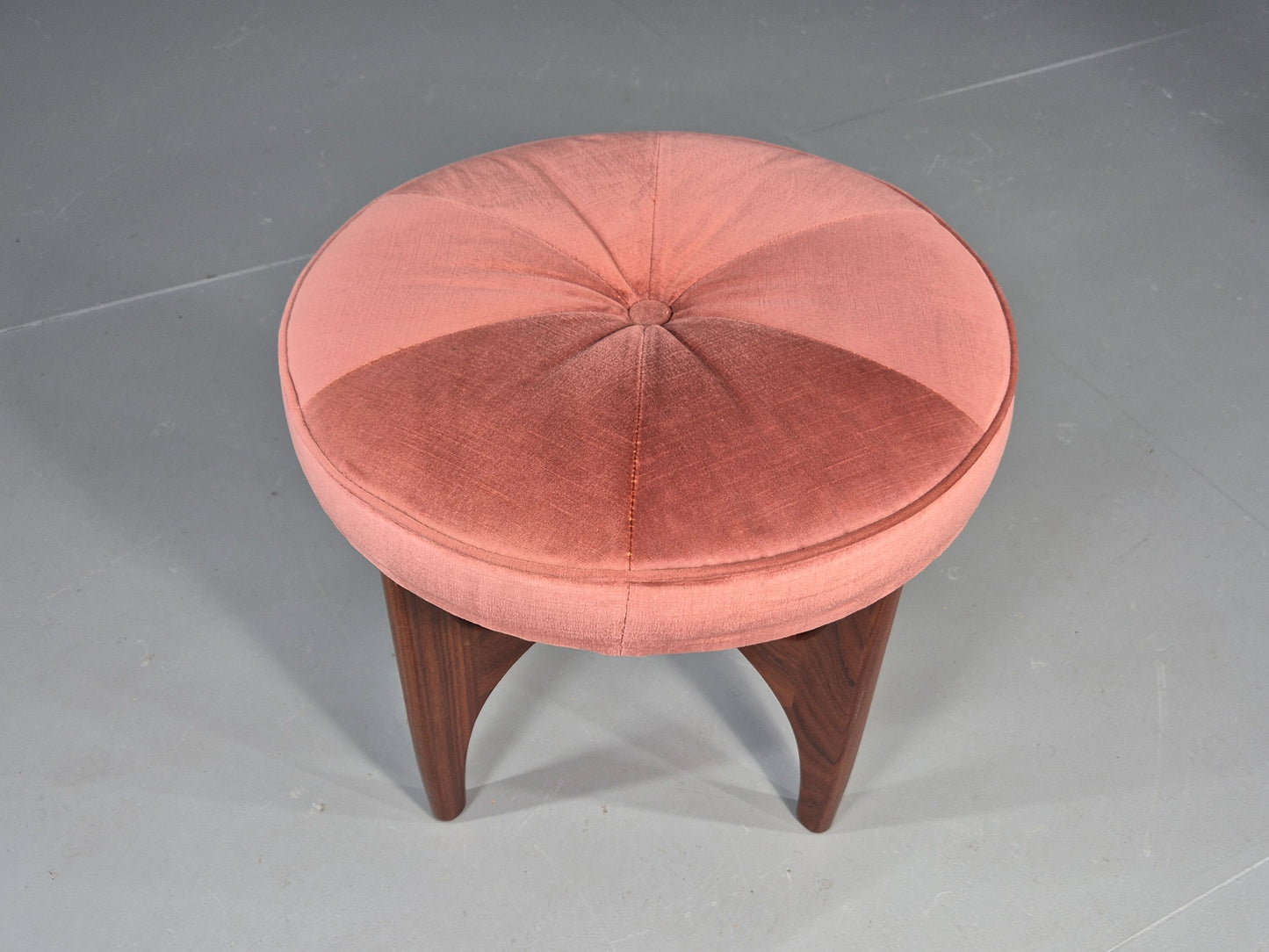 Vintage G Plan Fresco Stool Teak and Pink Velour Retro 1970s  EB12268
