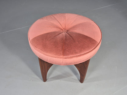 Vintage G Plan Fresco Stool Teak and Pink Velour Retro 1970s  EB12268