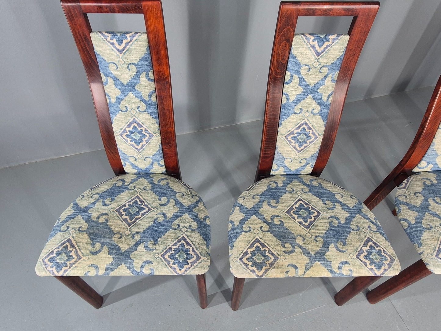 6 Vintage Danish 1980s Dining Chairs Retro Post Modern EB12264