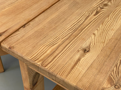 Vintage Ping Dining Table Extending Drop Leaf Chunky Solid Rustic EB10867