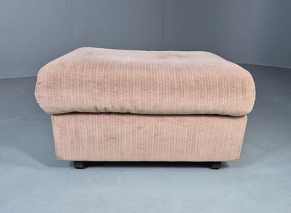 Vintage Footstool 1980s Retro Biege Dralon EB12559