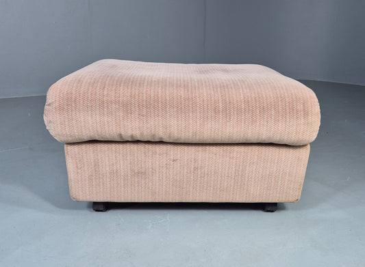 Vintage Footstool 1980s Retro Biege Dralon EB12559