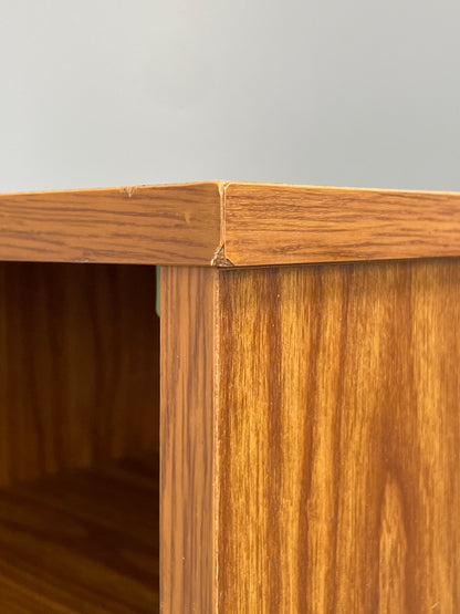 Vintage 1970s Bedside Cabinet Mid Century Style Wood Effect Teak Handle EB12504