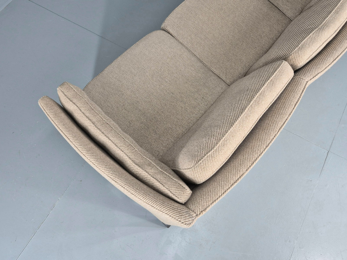 Vintage 3 Seater Sofa Danish Cream Wool Gunnar Grandt Retro MCM EB07792