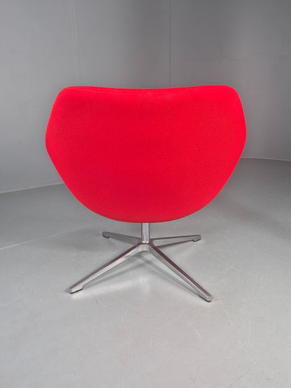 Vintage Allermuir Open Range Swivel Chair Red Fabric EB12248