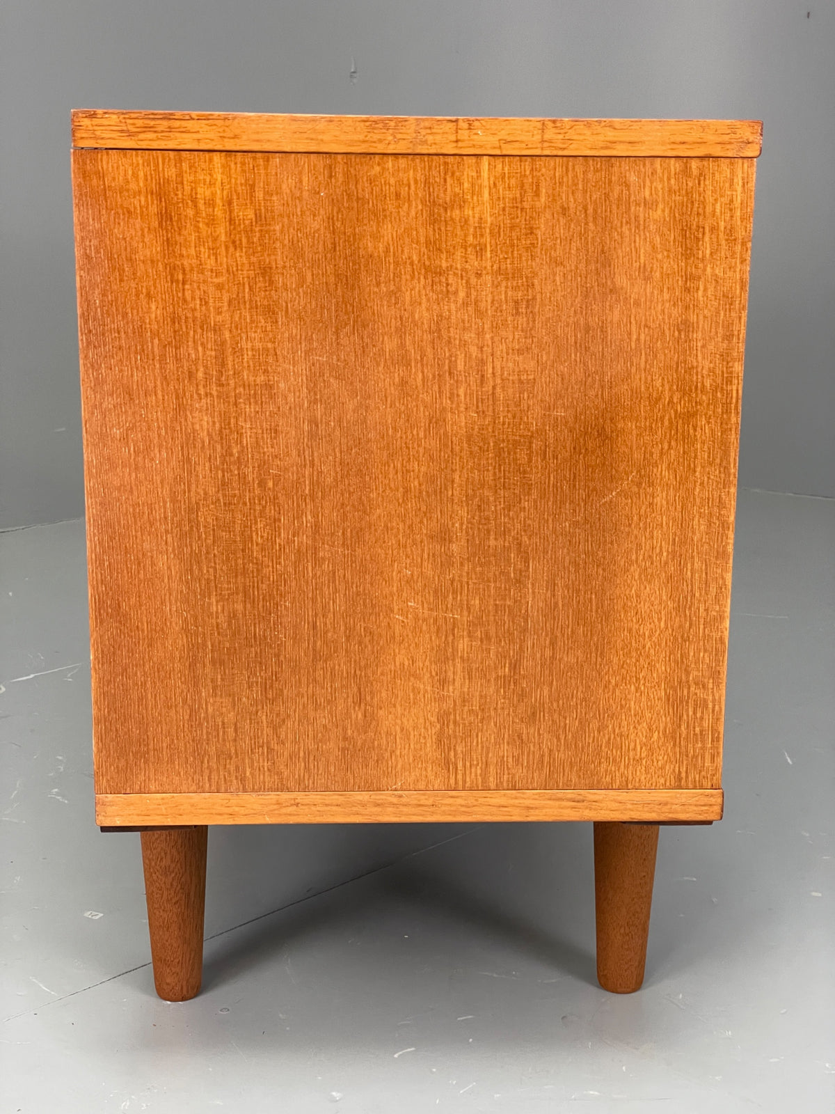 Vintage 1970s Teak Cabinet Glass Sliding Door Retro Mid Century Shelving EB12932