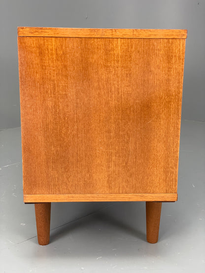 Vintage 1970s Teak Cabinet Glass Sliding Door Retro Mid Century Shelving EB12932