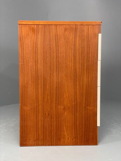 Vintage Chest Of Drawers By Uniflex Retro 1970s Teak Off White EB12196