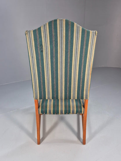 Baroque Style Throne Armchair Oak Frame Wool Stripe Upholstery EB08988
