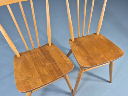 2 Vintage Ercol Dining Chairs Model 391 1960s Originals Retro MCM EB12484