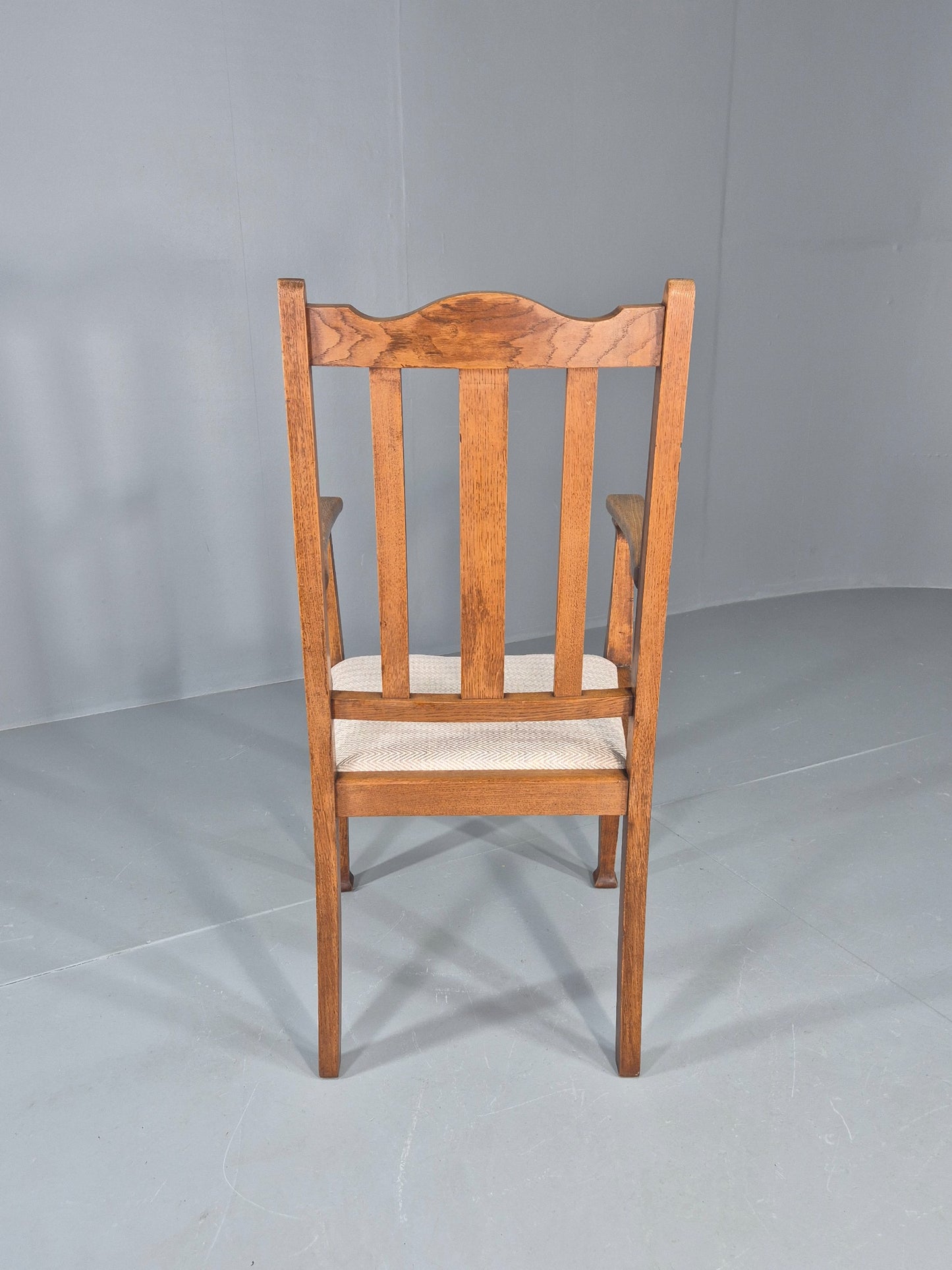 Arts and Crafts Oak Elbow Chair 1900s Antique New Seat  EB12524
