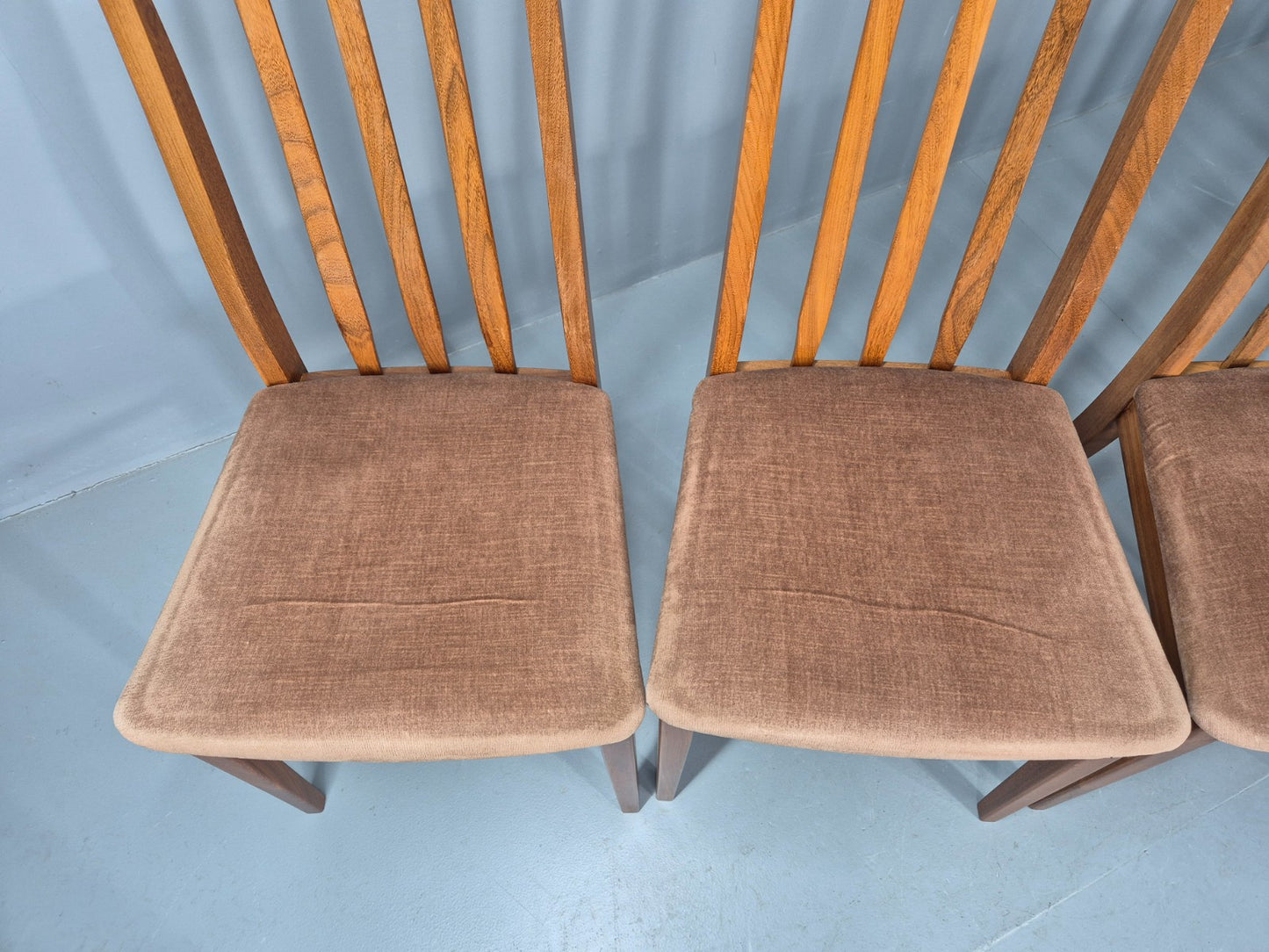 6 Vintage Mid Century Dining Chairs Teak 1970s Original Retro EB12254