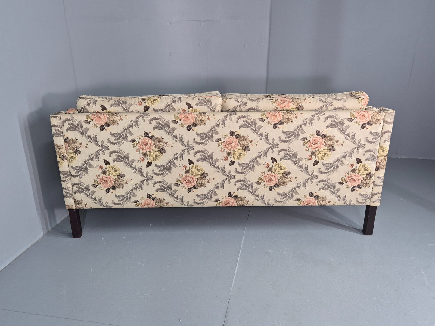 Vintage Danish 2 Seater Sofa 1970s Classical Floral Print Mid Century EB12540
