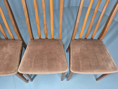 6 Vintage Mid Century Dining Chairs Teak 1970s Original Retro EB12254