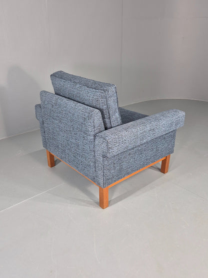 Vintage Mid Century Armchair 1960s Swedish Teak New Upholstery Retro EB11136