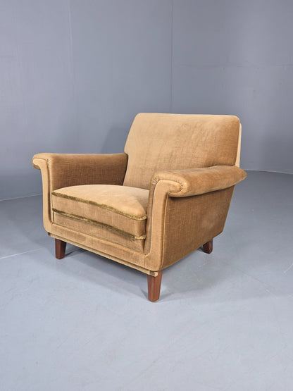 Vintage Mid Century Lounge Chair Danish Design 1960s Retro Low Back EB12682