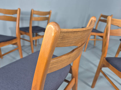 6 Vintage Danish Dining Chairs Farstrup Beech and Teak Retro 1960s EB12103